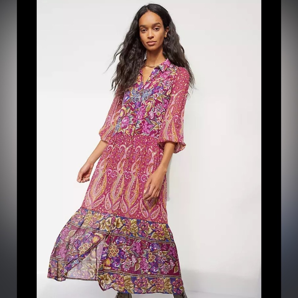 ANTHRO Nikole Maxi Shirtdress‎